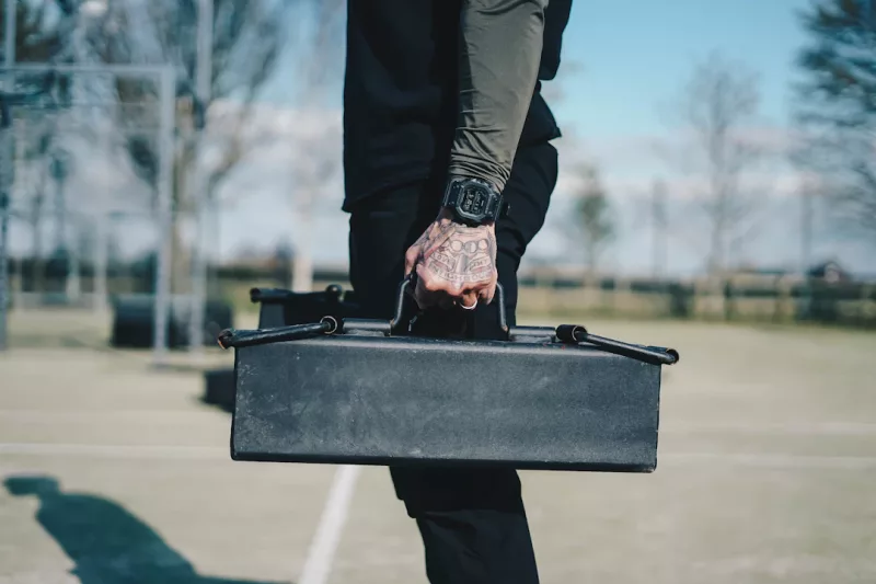 Athlet/in führt die Übung Suitcase Carry aus